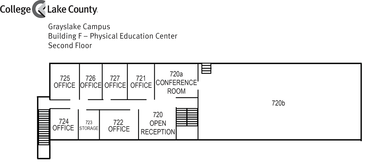 P.E. Center Second Floor Map