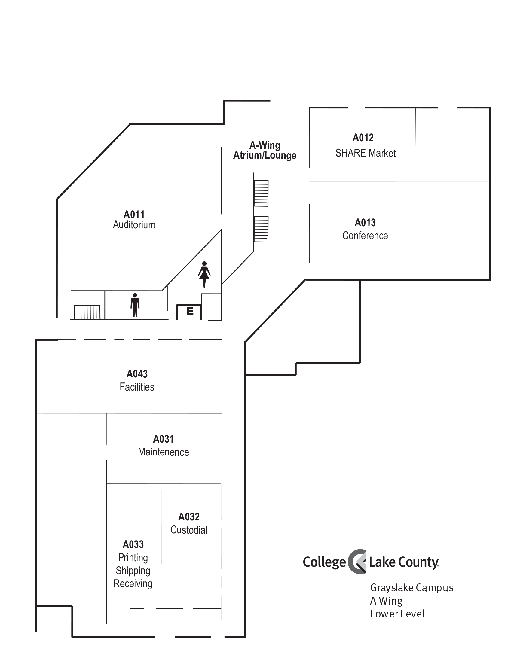A-Wing Lower Level Map