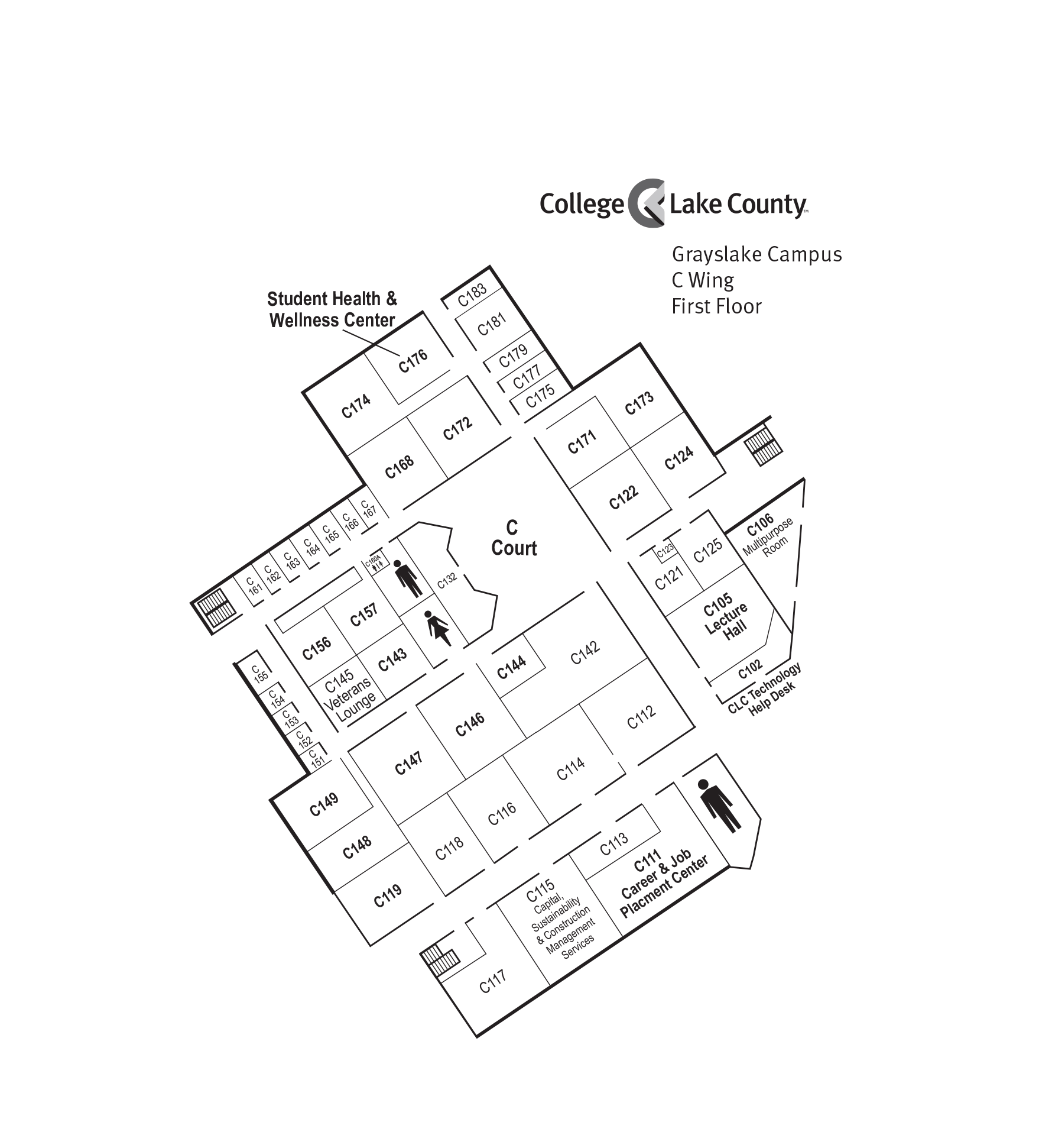 C wing first floor map